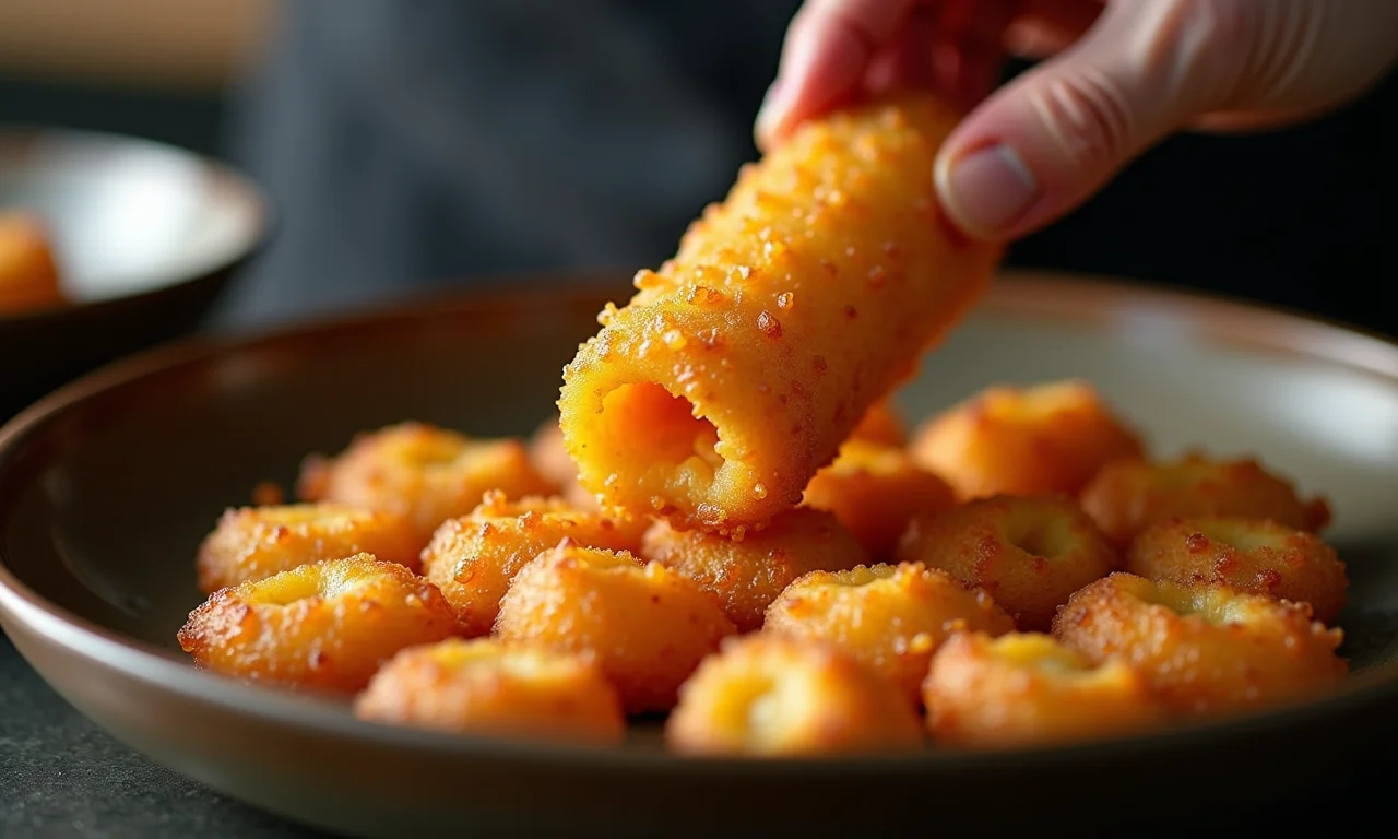 Torresmo crocante sendo preparado para adicionar ao feijão tropeiro.
