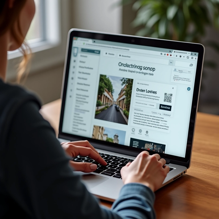 Usuário criando um flyer de festa com ferramenta online.