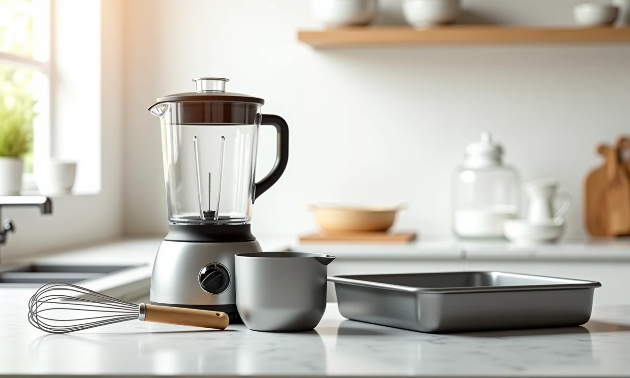 Utensílios necessários para fazer bolo de cenoura: liquidificador, formas, etc.