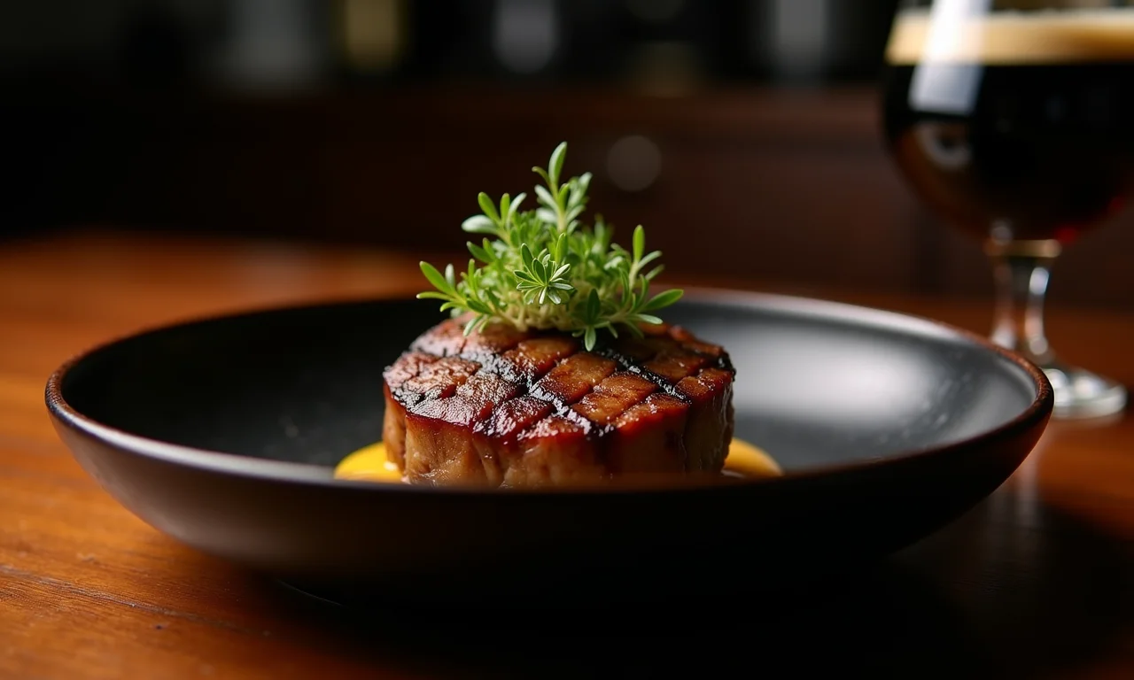 Vaca atolada com cerveja preta, um toque sofisticado.