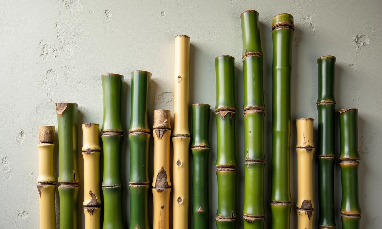 Variedade de bambu para cortinas.