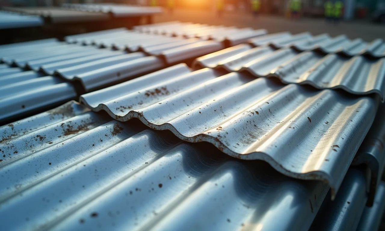 Variedade de chapas galvanizadas com diferentes ondulações e texturas.