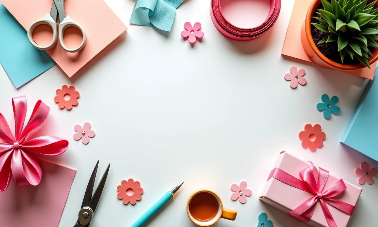 Variedade de materiais acessíveis para criar brindes econômicos.