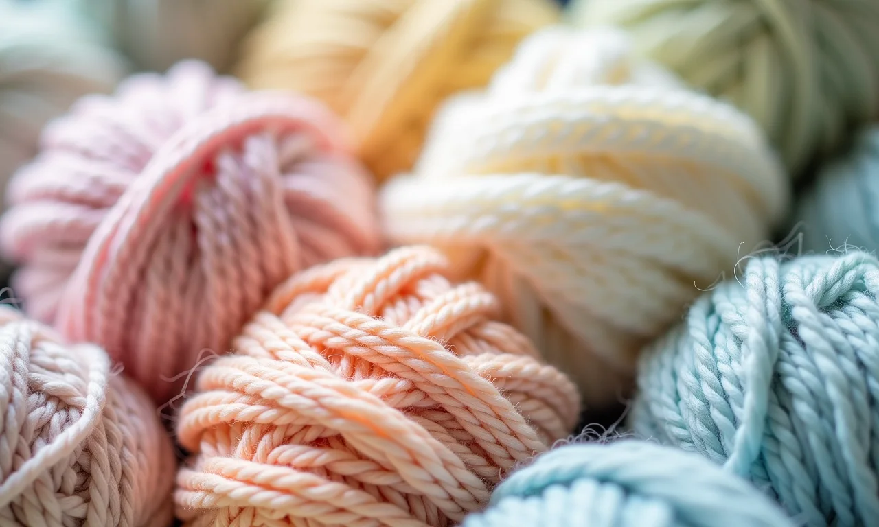 Variedade de materiais para manta de crochê de bebê.