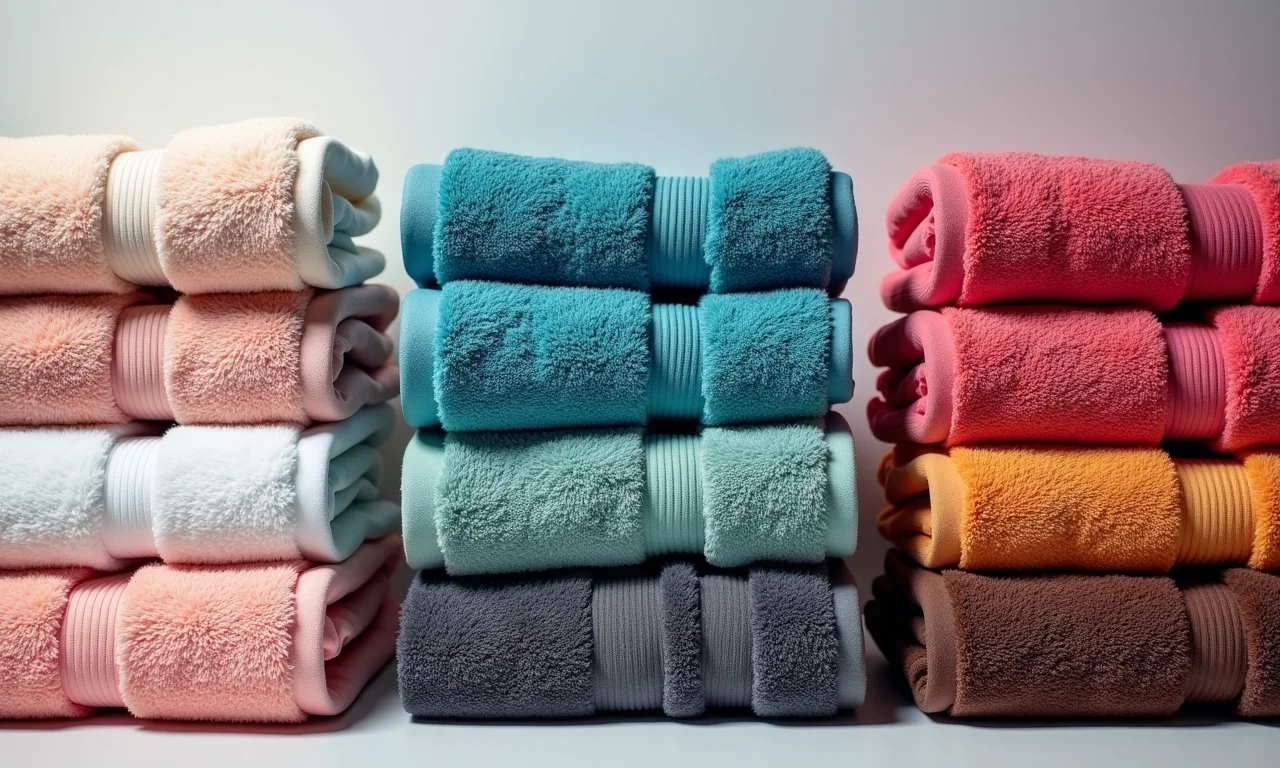 Variedade de toalhas ideais para criar flores de toalha.