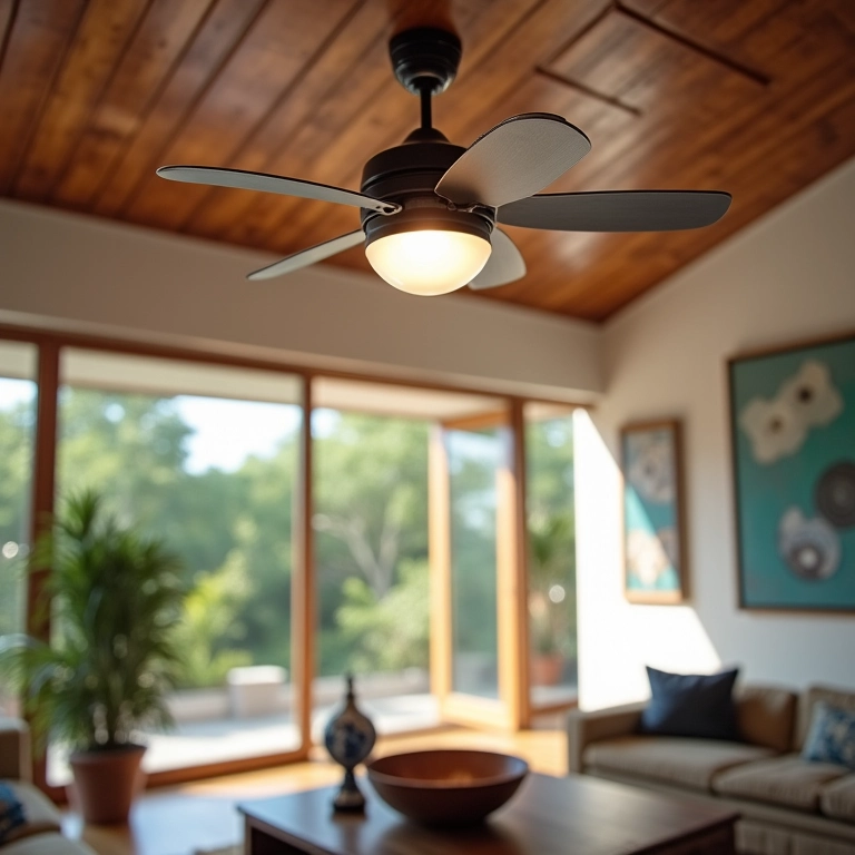 Ventilador de teto com luminária