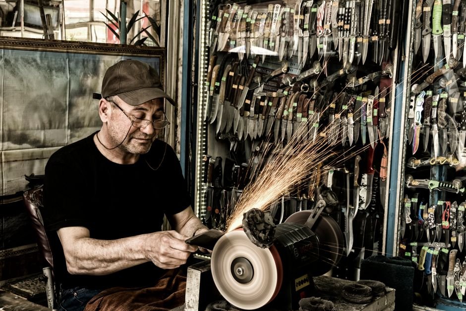 Materiais e opções de afiação